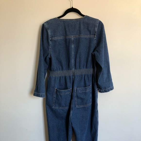 Patch Pocket Denim Zip Up Jumpsuit - Picture 7 of 8